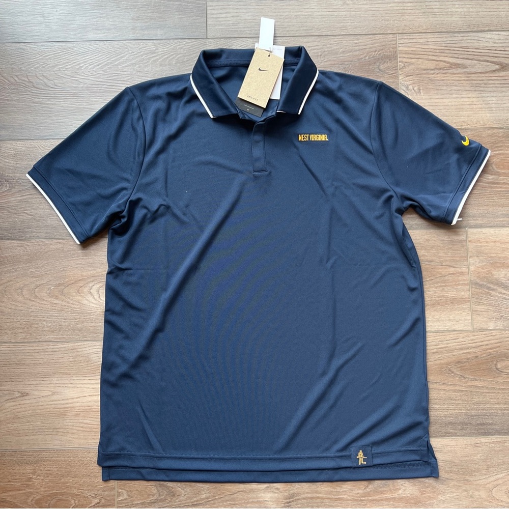 Mens Nike Polo Shirt West Virginia Mountaineers WVU Blue NCAA